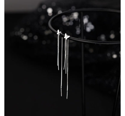 Earring Fringed Silver Sterling Butterfly