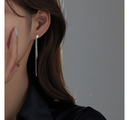 Earring Fringed Silver Sterling Butterfly