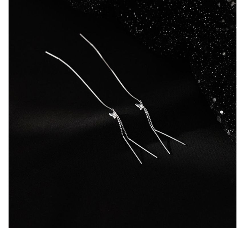 Earring Fringed Silver Sterling Butterfly