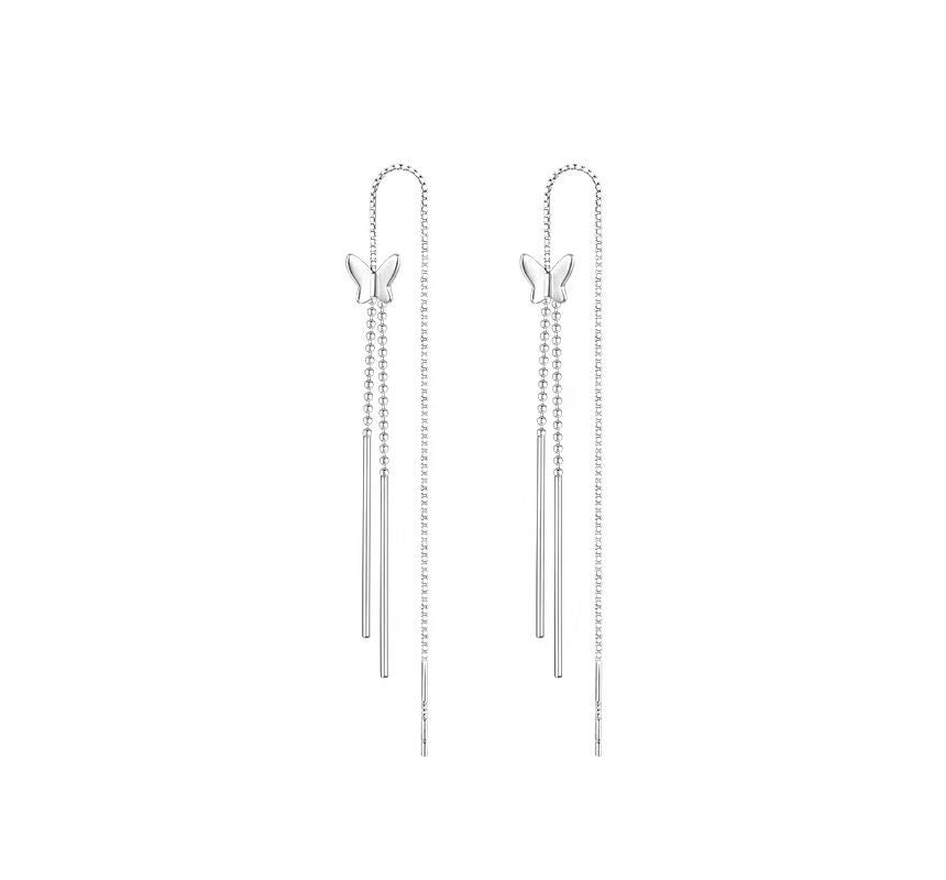 Earring Fringed Silver Sterling Butterfly