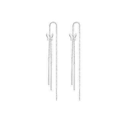 Earring Fringed Silver Sterling Butterfly
