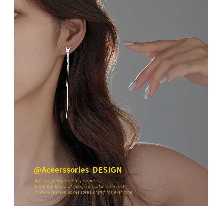 Earring Fringed Silver Sterling Butterfly