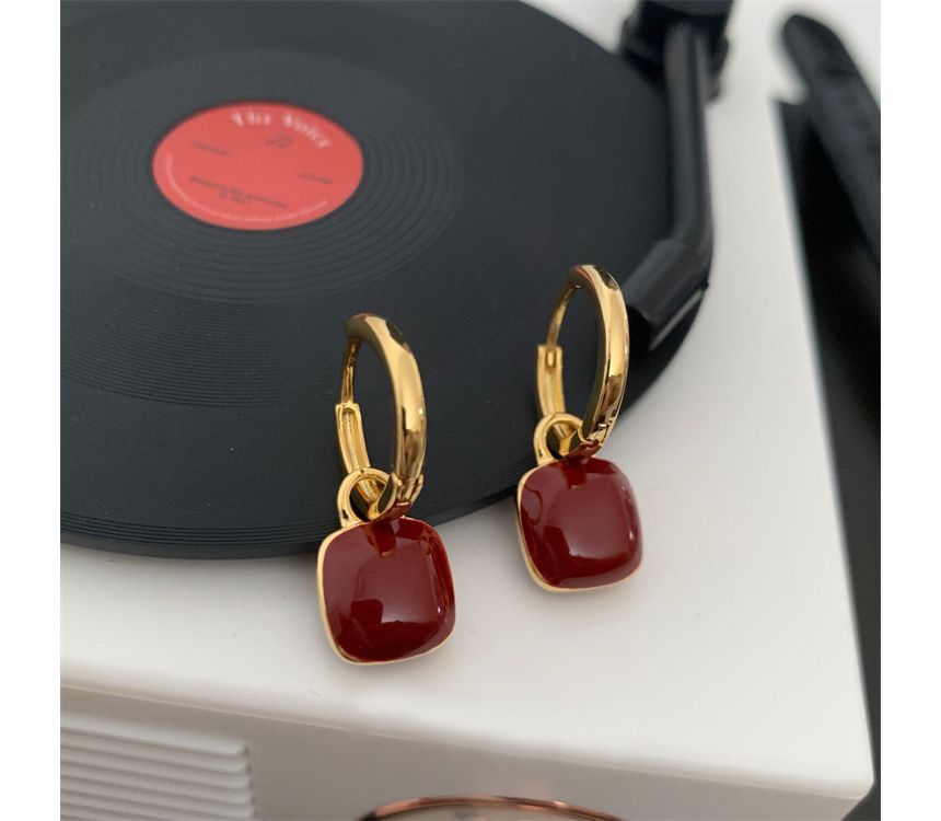 Square Earring Dangle Sterling Silver