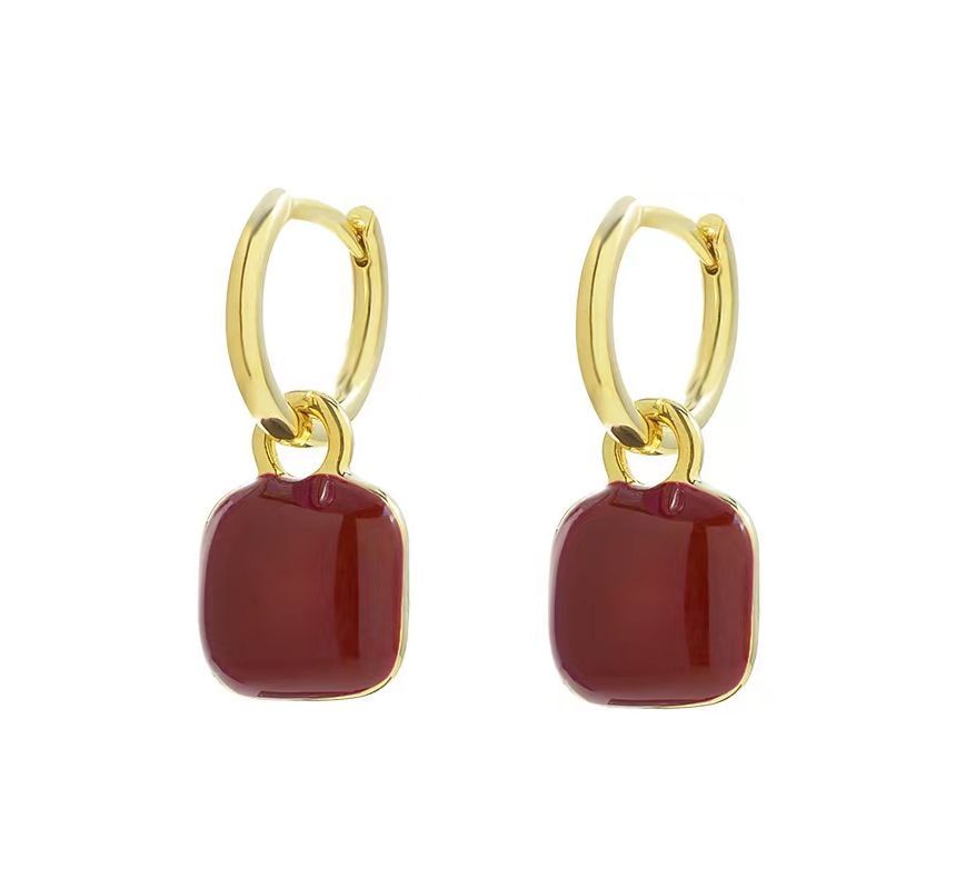 Square Earring Dangle Sterling Silver