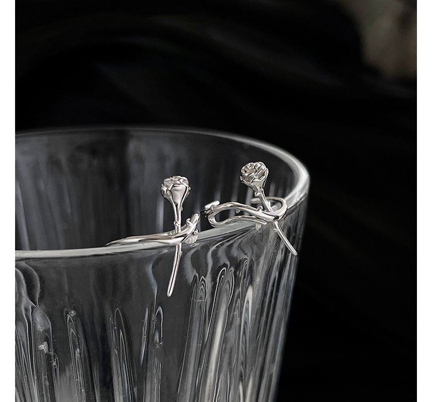 Rose Sterling Cuff Earring Silver