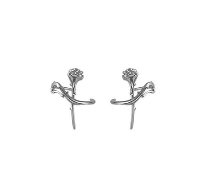 Rose Sterling Cuff Earring Silver