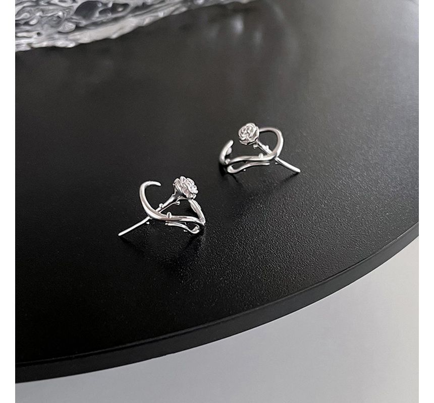 Rose Sterling Cuff Earring Silver