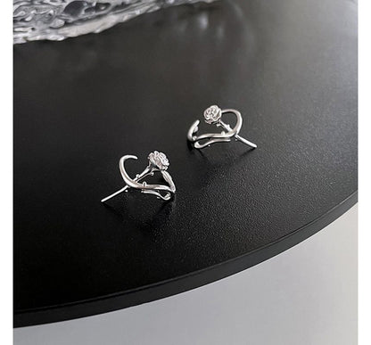 Rose Sterling Cuff Earring Silver