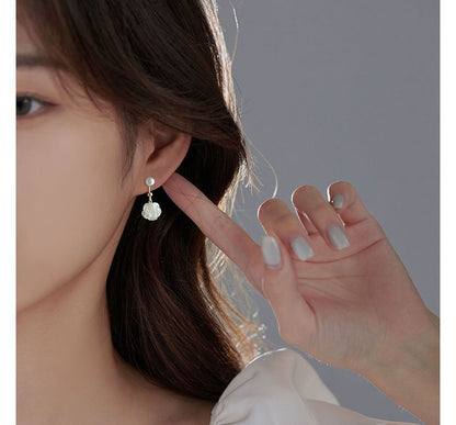 Earring Silver Dangle Floral Sterling