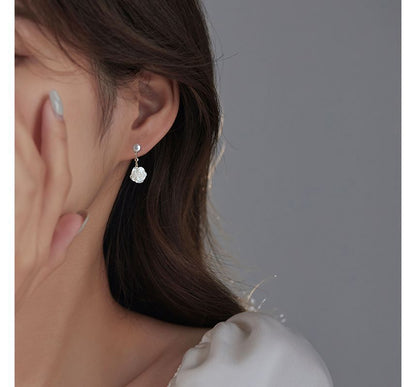 Earring Silver Dangle Floral Sterling