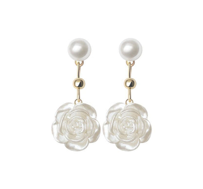 Earring Silver Dangle Floral Sterling