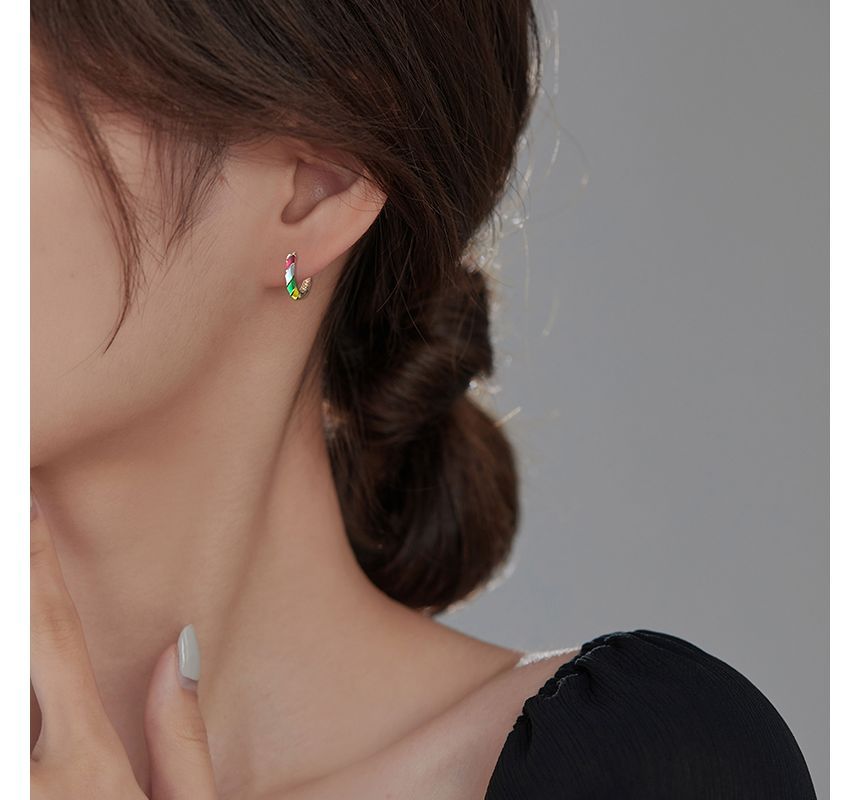 Hoop Earring Glaze Silver Sterling