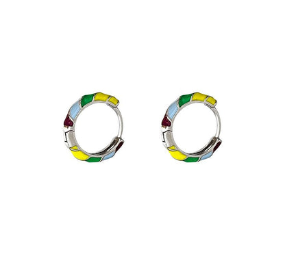Hoop Earring Glaze Silver Sterling