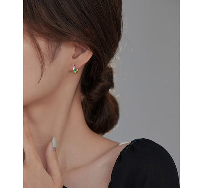 Hoop Earring Glaze Silver Sterling