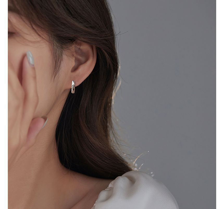 Hoop Silver Earring Smiley Sterling