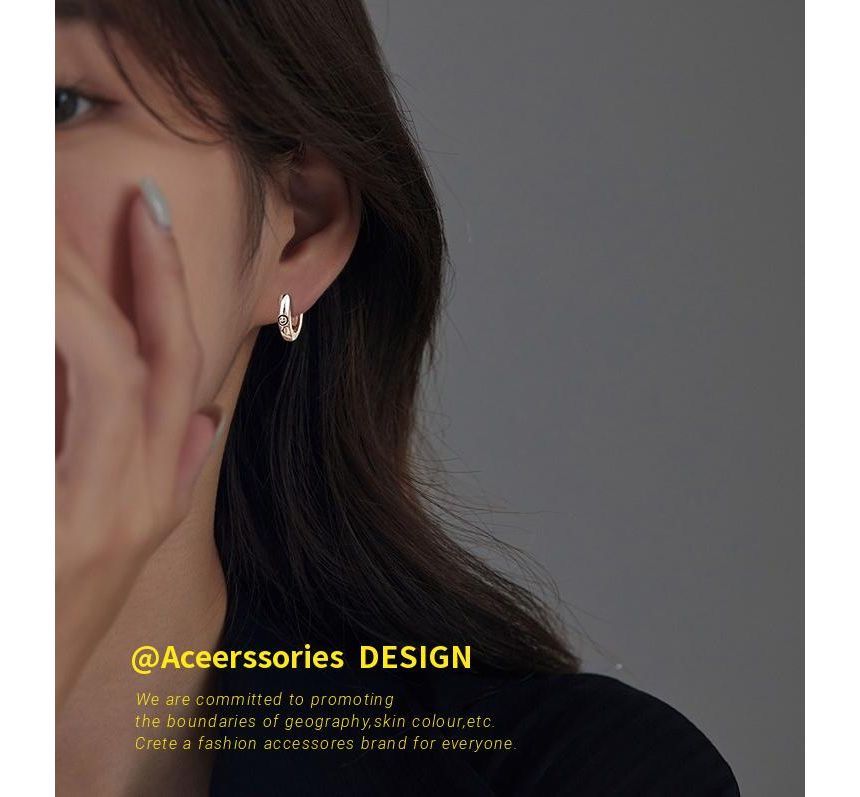 Hoop Silver Earring Smiley Sterling