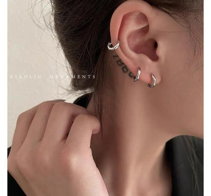 Polished Alloy Hoop Earring