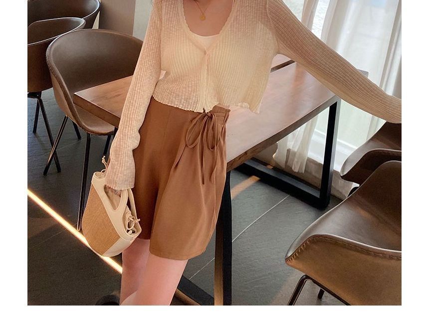 V-Neck Crop Cardigan