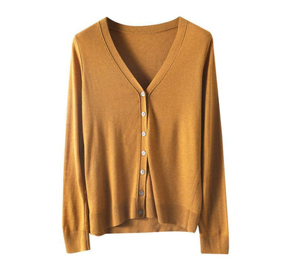 Button-Up V-Neck Cardigan