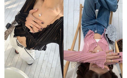 Striped Lightweight Crop Cardigan