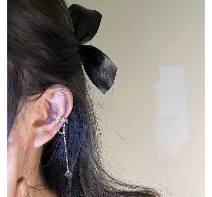 Earring Alloy Cuff Rhinestone