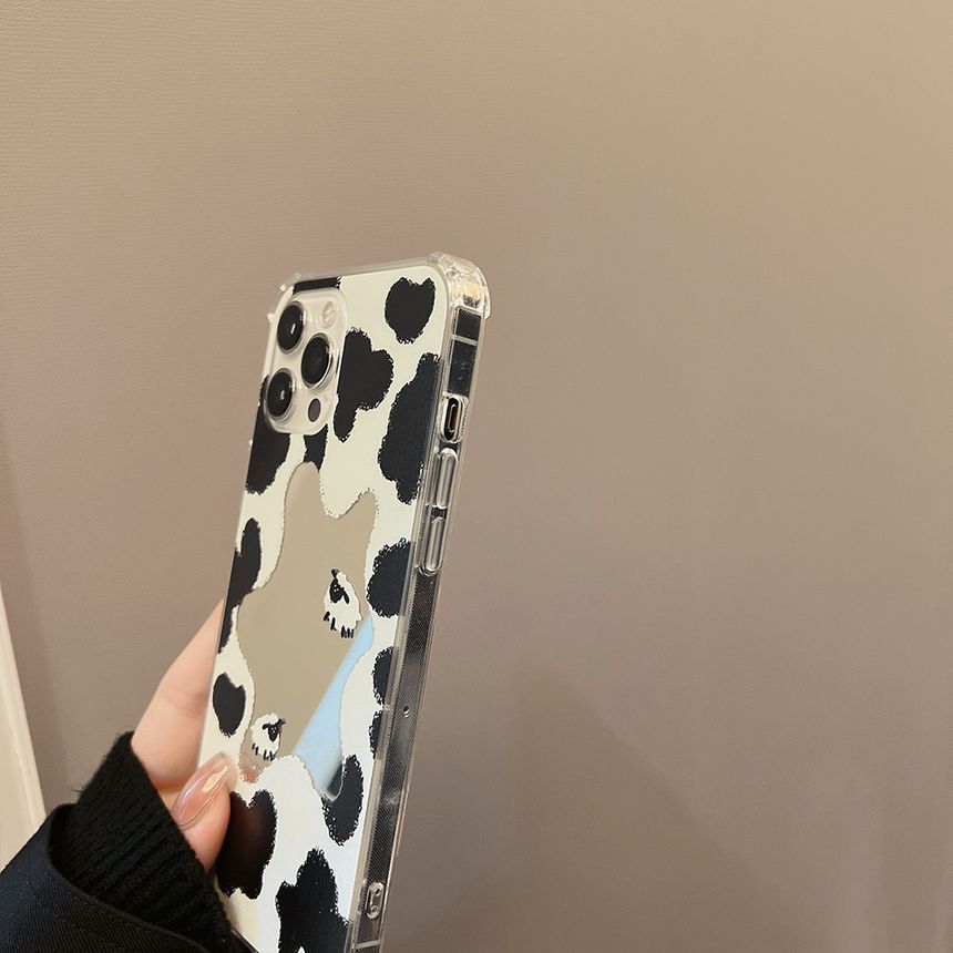 Milk Phone Mirrored Cow Case Print