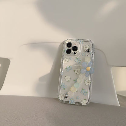 Transparent Strap Floral Phone Case