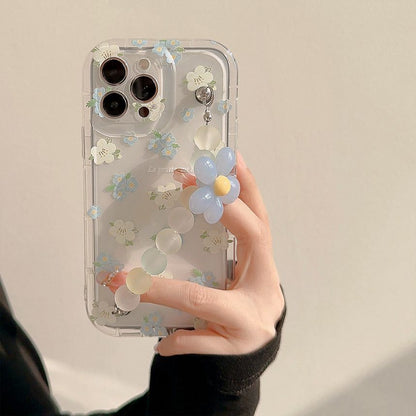 Transparent Strap Floral Phone Case
