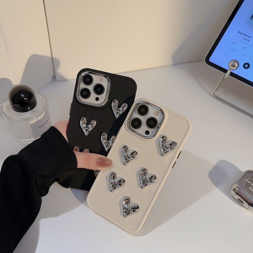 Phone Heart Metallic Case