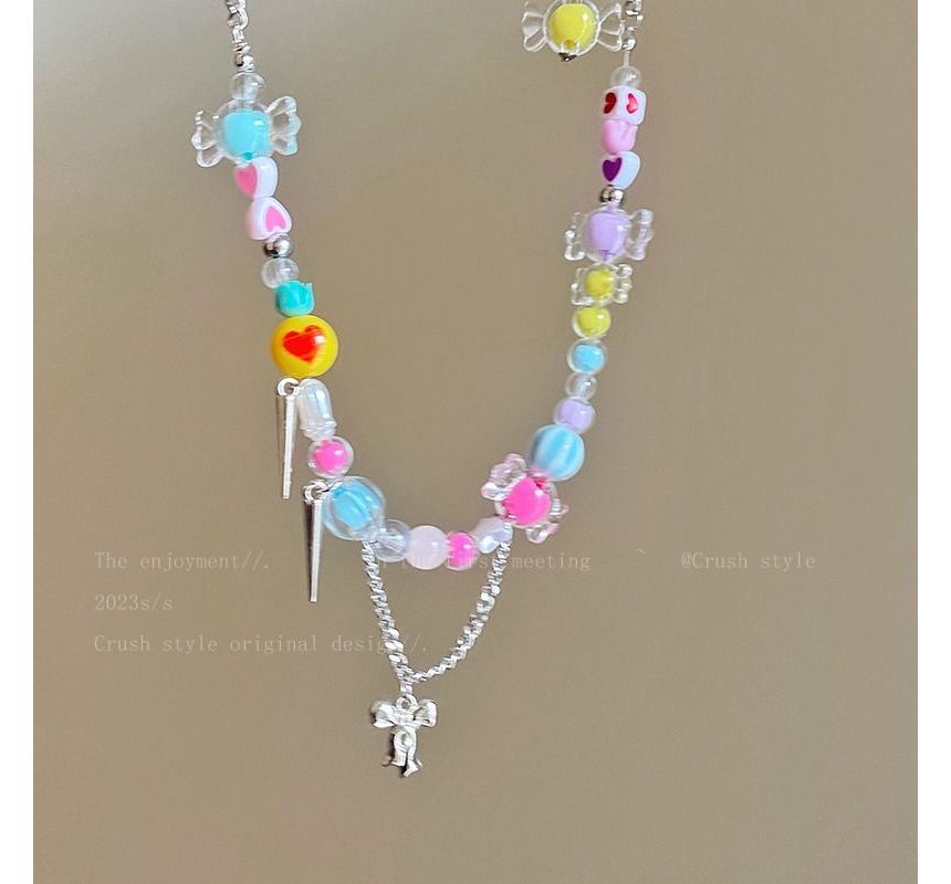 Bow Beaded Necklace