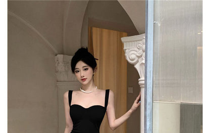 Thin Strap V-Neck Maxi Sheath Dress