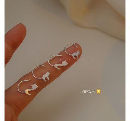 Silver Sterling Earring Cat