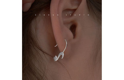Silver Sterling Earring Cat