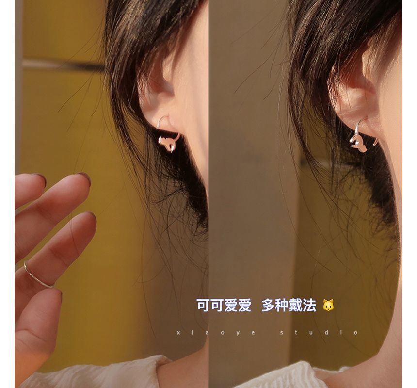 Silver Sterling Earring Cat