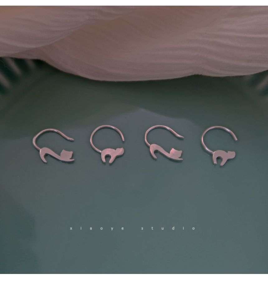 Silver Sterling Earring Cat