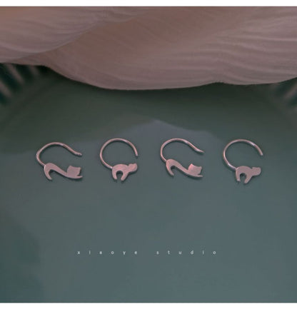 Silver Sterling Earring Cat