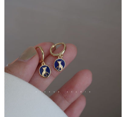 Sterling Silver Earring Cat Dangle