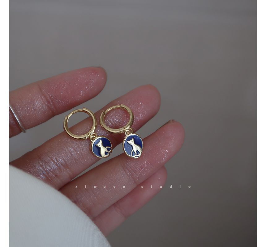 Sterling Silver Earring Cat Dangle