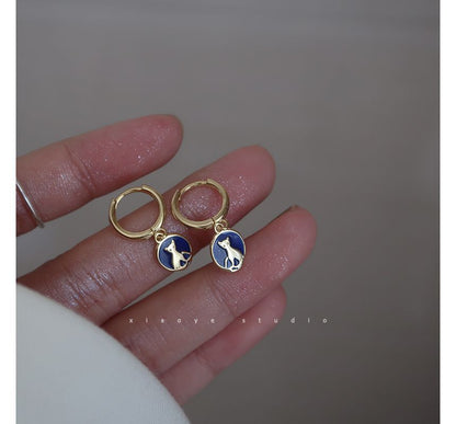 Sterling Silver Earring Cat Dangle