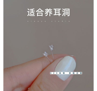 Sterling Rhinestone Stud Silver Earring