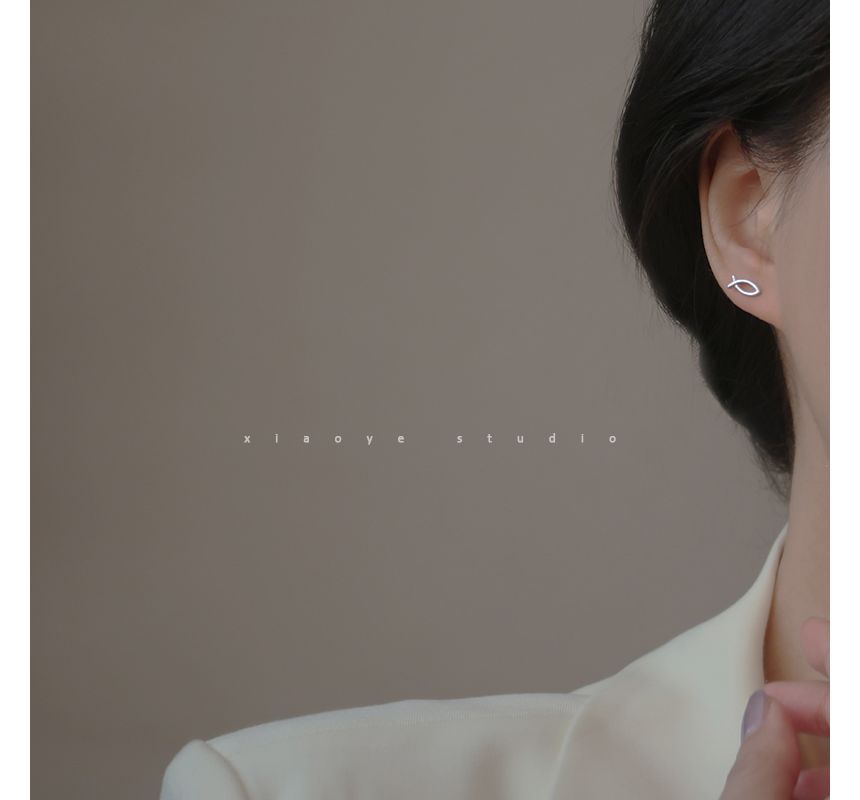 Silver Earring Sterling Fish