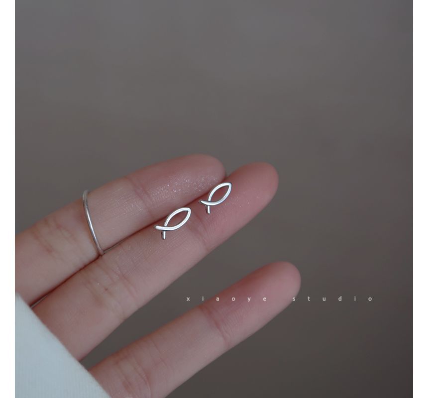 Silver Earring Sterling Fish