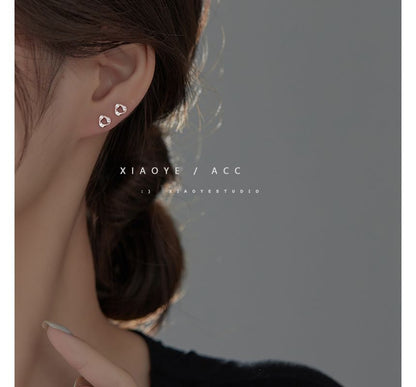 Silver Twisted Triangle Sterling Earring