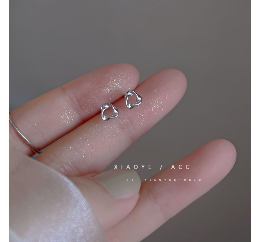 Silver Twisted Triangle Sterling Earring