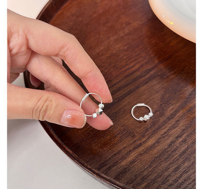 Bead Earring Sterling Hoop Silver