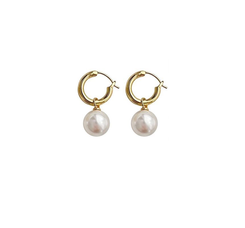 Earring Pearl Faux Dangle Sterling Silver
