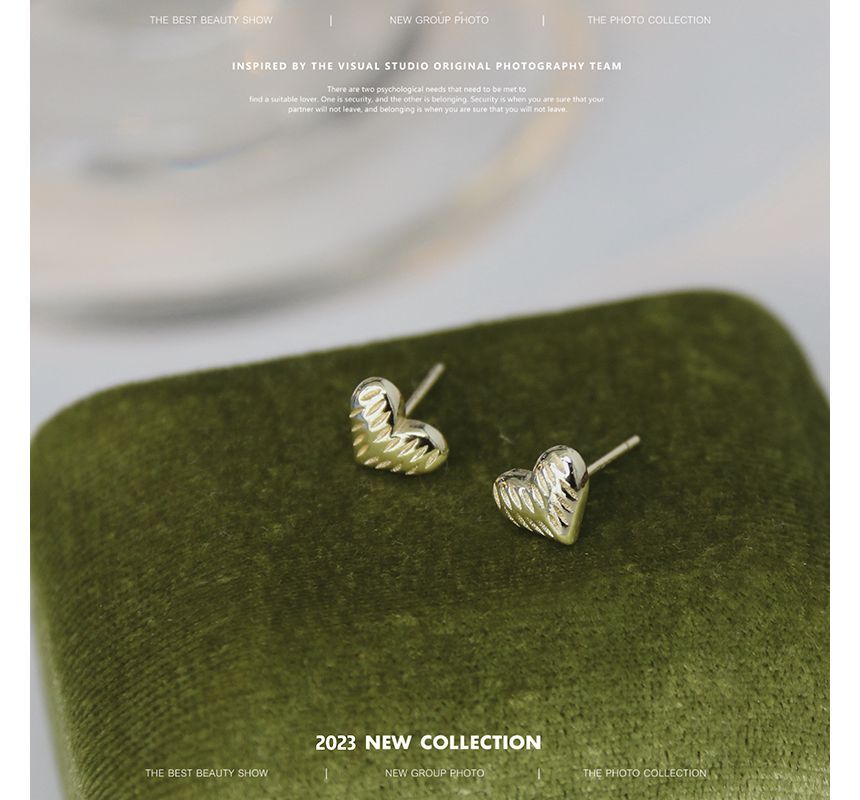 Sterling Silver Heart Earring Textured