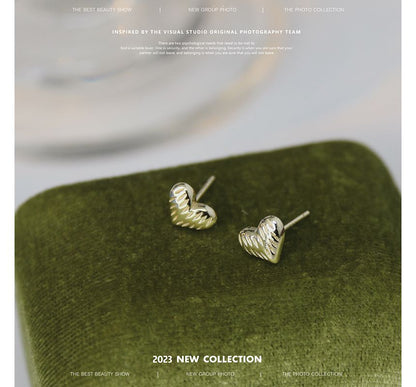 Sterling Silver Heart Earring Textured