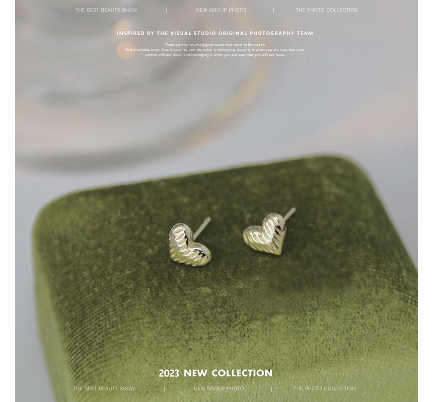 Sterling Silver Heart Earring Textured