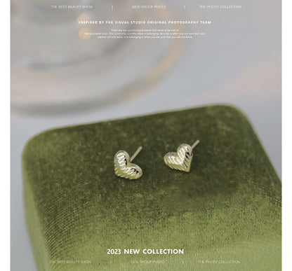 Sterling Silver Heart Earring Textured